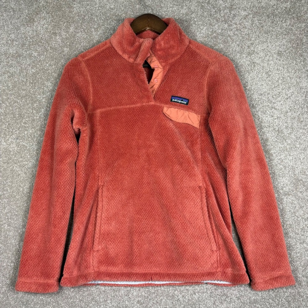 Patagonia Womens Re-Tool Snap-T Polartec Fleece Pullover Coral Pink Small